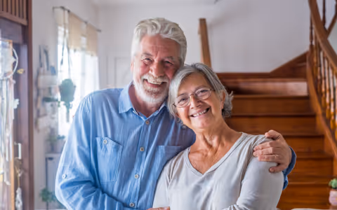 Senior couple at home